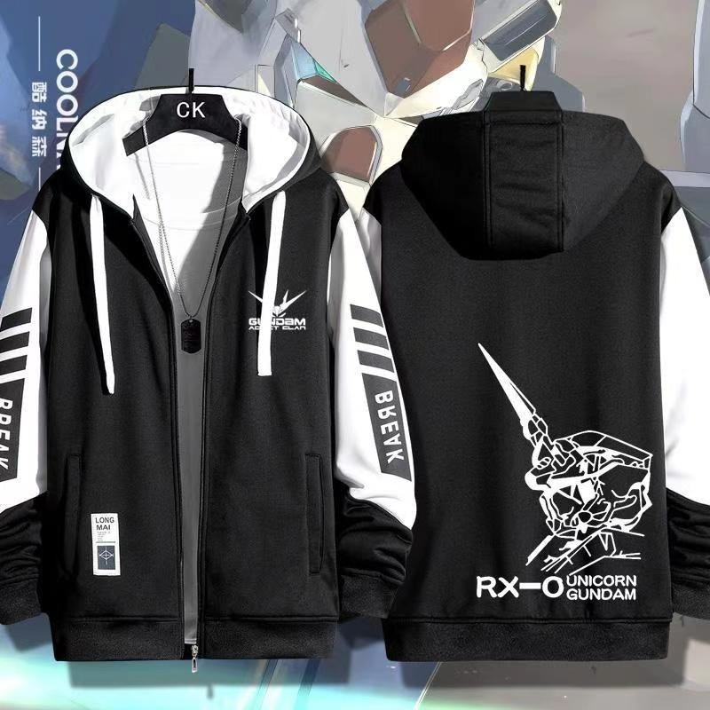 Mens Clothes GUNDAM RX-0 3D Hoodies Clothing Men Zipper Top Streetwear Hip Hop Hat Tops