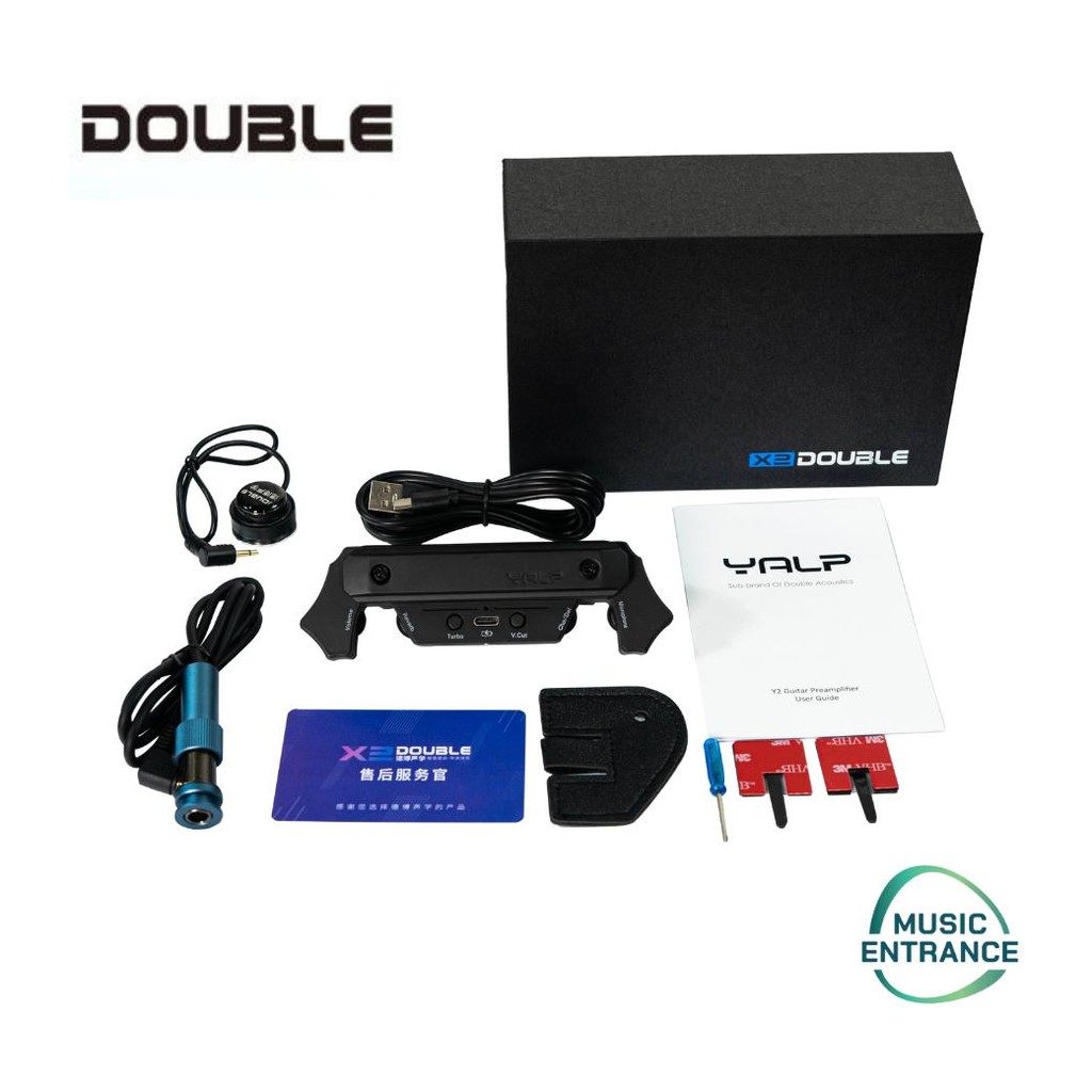 Double Y2 Transacoustic ปิ๊กอัพติดกีตาร์โปร่ง พร้อมลำโพงในตัว ไม่ต้องเจาะกีตาร์ และมีเอฟเฟกต์เสริม
