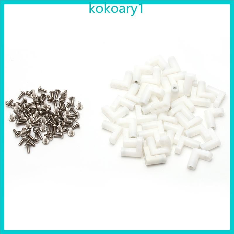 Koko 40 ชิ้นพลาสติก L PCB ฟุตติดตั้งสกรูคงที่สําหรับอาเขต Jamma เกมสล็อตแผงวงจร Encoder วงเล็บสนับสนุน