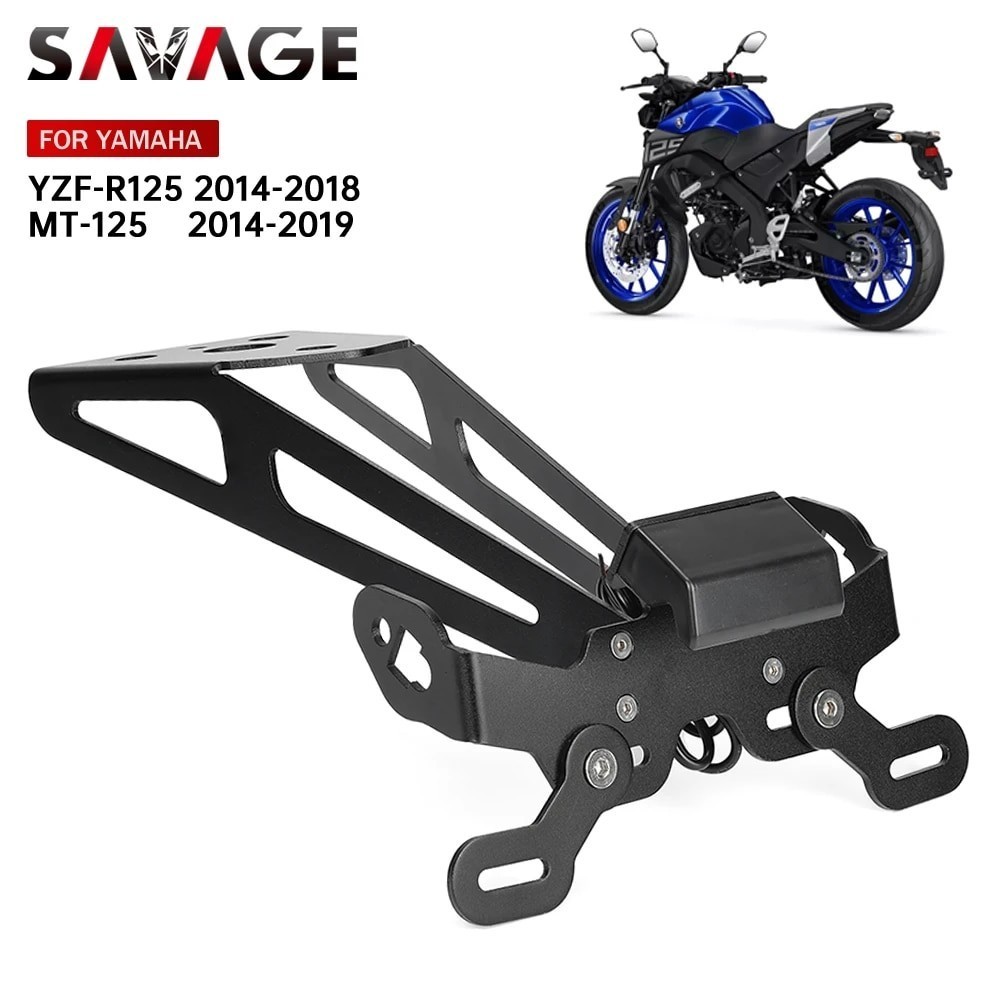 SAV License Plate Holder LED Light For YAMAHA YZF R125 MT125 2014-2019 MT 125 Motorcycle Accessories