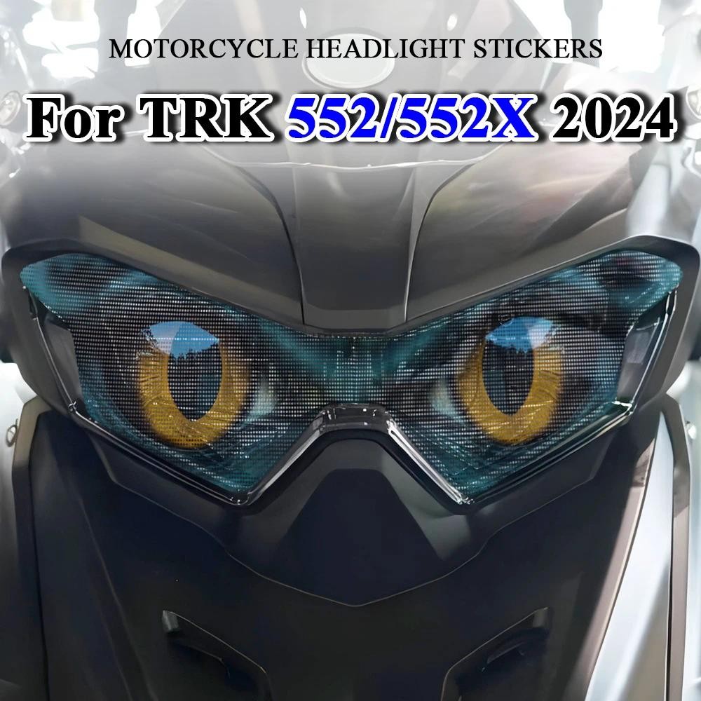 2 ชิ้นรถจักรยานยนต์ไฟหน้ายามสติกเกอร์อุปกรณ์เสริมสําหรับ TRK 552X 552 2024 ไฟหน้ารูปลอกสําหรับ Benel
