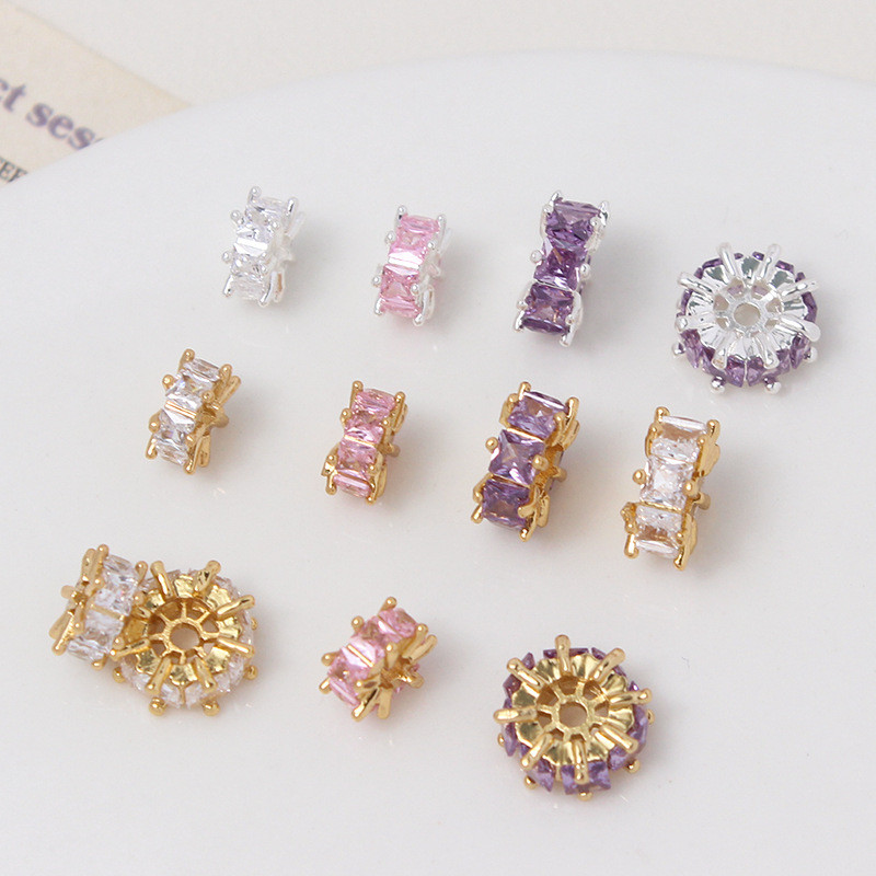 Spacer ลูกปัด Princess ลูกปัดล้อเพชรเต็ม diy