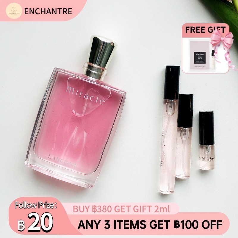 【สปอตสินค้า】น้ําหอมแท้ 100% Miracle EDP 2ml/5ml/10ml น้ําหอมจิ๋ว น้ําหอมพกพา