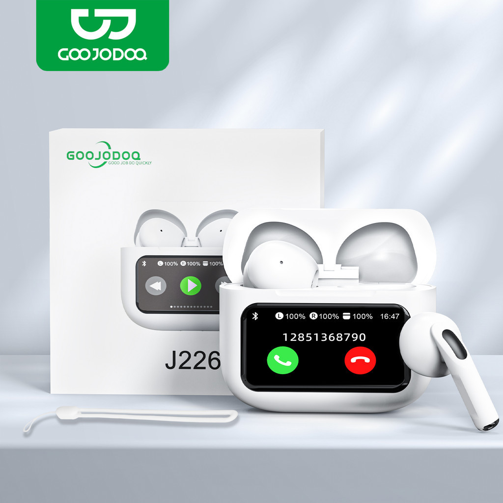 GOOJODOQ In Ear Bluetooth Earphones Multi functional Large LED Touchscreen Intelligent ENC Noise Reduction
