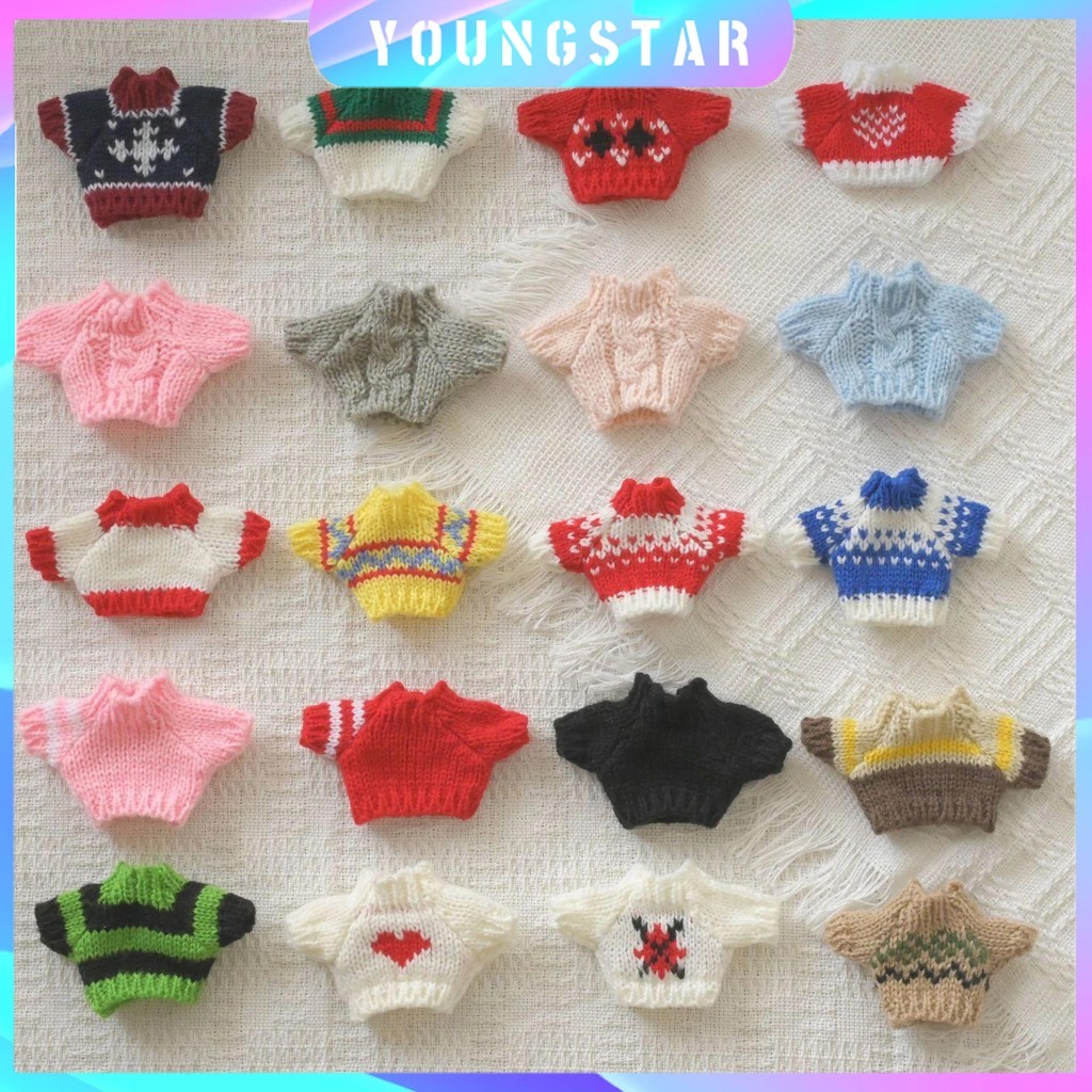 ฟิก 14เซนติเมตรมินิตุ๊กตาเสื้อผ้าลายการ์ตูนถักเสื้อกันหนาวคริสต์มาสสไตล์เสื้อผ้าผ้าฝ้ายไอดอลของเล่นคู่ของขวัญตกแต่ง #471456
