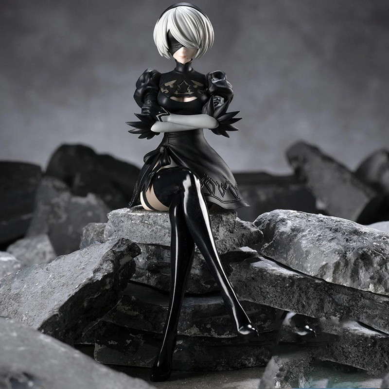 Nier Automata Ver1 1a 2B อะนิเมะก๋วยเตี๋ยว Stopper Action Figure ของเล่น 15 ซม.PVC รุ่นสะสมของเล่นวันเกิด