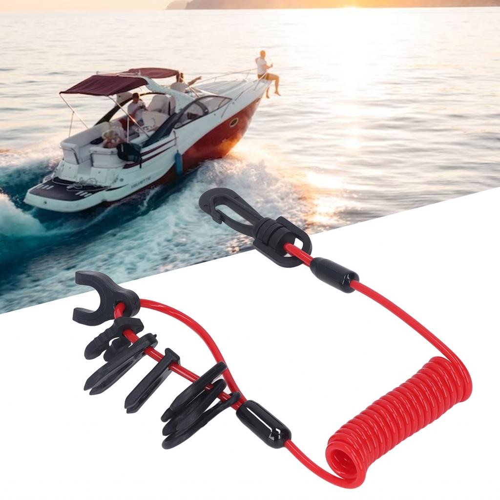 สวิตช์เครื่องยนต์เรือหยุดฉุกเฉิน PU Lanyard Tether