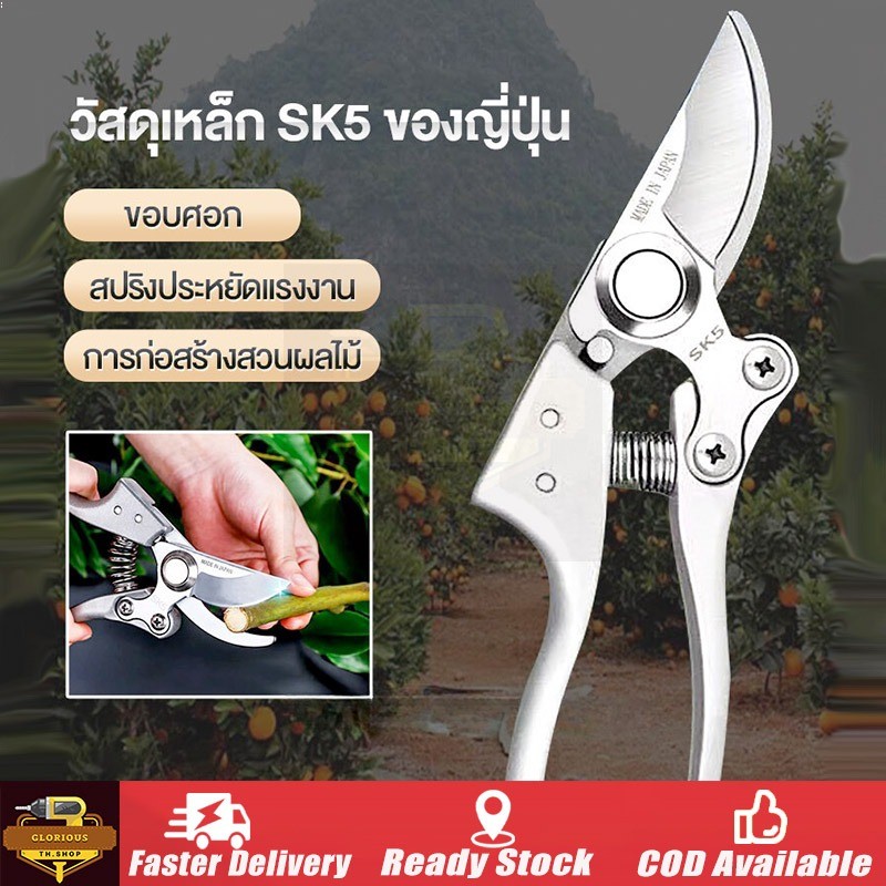กรรไกรตัดกิ่งสำหรับแต่งสวน ตัดกิ่งไม้สูง Sk5 40mm ใช้งานง่าย แต่งกิ่ง ตัดต้นไม้ ตอนกิ่ง ทำสวน กรรไกรแต่งกิ่ง กรรไกรบอนไซ