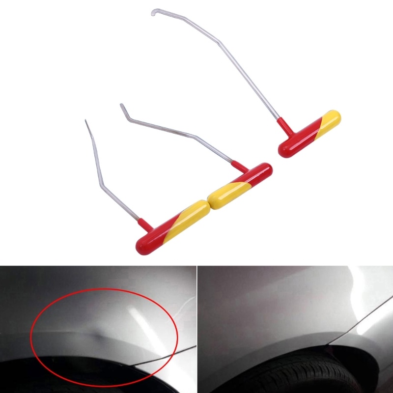 3C Dent Remover Hook เครื่องมือรถ Dent Repair เครื่องมือ Rods Dent Repair Pry Bar