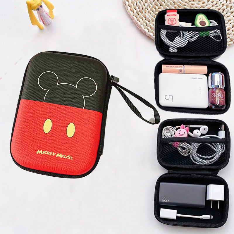 น่ารัก Mickey Power Bank กรณีกระเป๋าโทรศัพท์กันน้ํา Powerbank กระเป๋าเก็บอุปกรณ์เสริมโทรศัพท์มือถือ