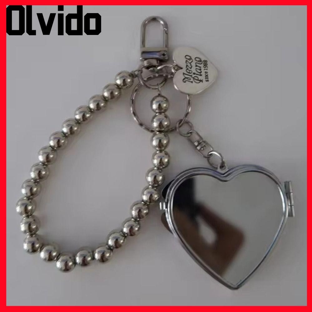 Olvidoพร้อมพวงกุญแจจี้กระจก,อุปกรณ์เสริมกระเป๋าอเนกประสงค์พวงกุญแจโลหะ,เสน่ห์หวานอินเทรนด์กระเป๋าแขวนจี้