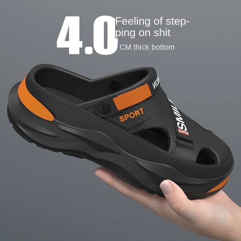 คุณภาพสูงรองเท้าแตะผู้ชาย 5.0 ซม.EVA Hole รองเท้าอินเทรนด์กลางแจ้ง Breathable Non-Stinky ฟุตสวมใส่กีฬา St
