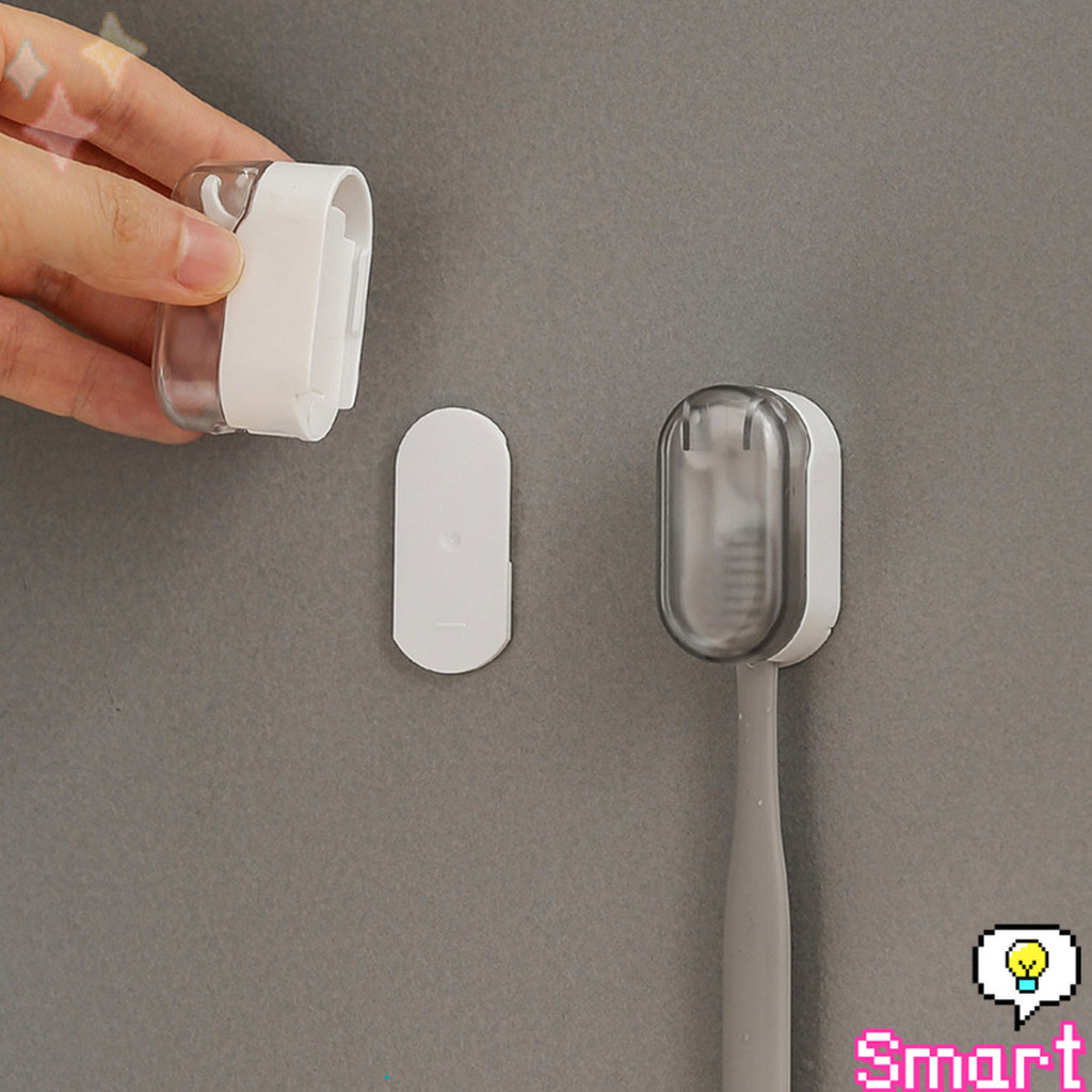 SMART【มีสินค้าในสต๊อก】 ที่เก็บแปรงสีฟัน ไม่มีการเจาะ ฝาครอบกันฝุ่นแปรงสีฟัน Toothbrush Holder - รูปที่ 2
