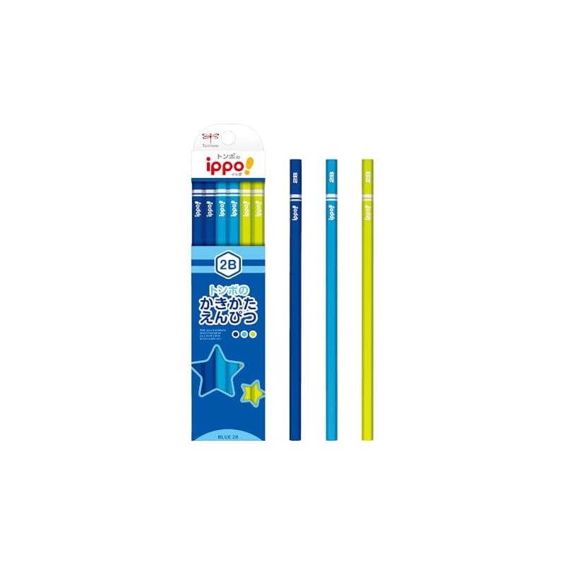 Tombow Pencil Pencil Pencil Ippo! ดินสอเขียน 4B Plain Blue Kb-Kpm04-4B
