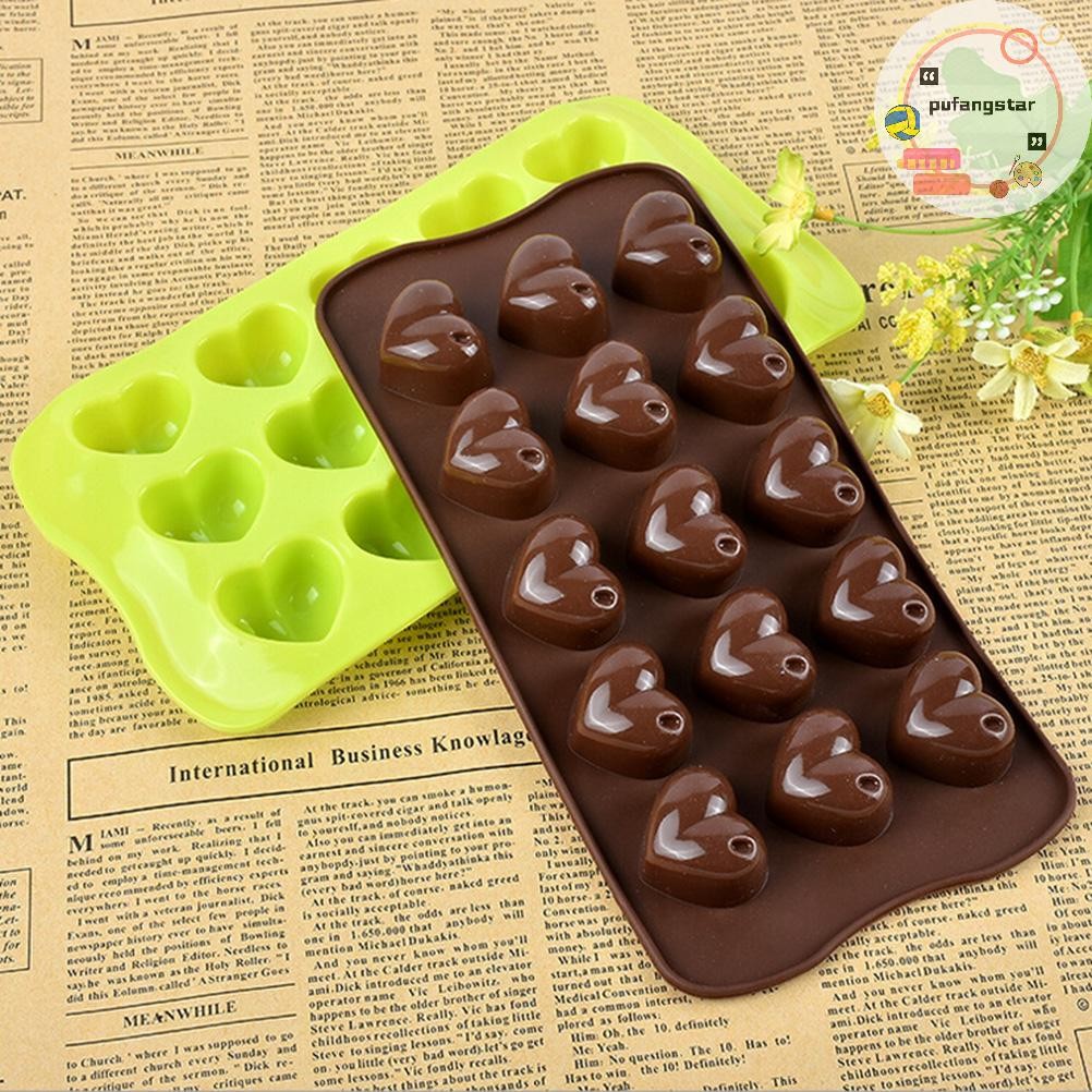 Pufangstar ใหม่หัวใจซิลิโคน Fondant Mould เค้ก Candy Jelly ช็อกโกแลตมัฟฟินเบเกอรี่แม่พิมพ์ TH
