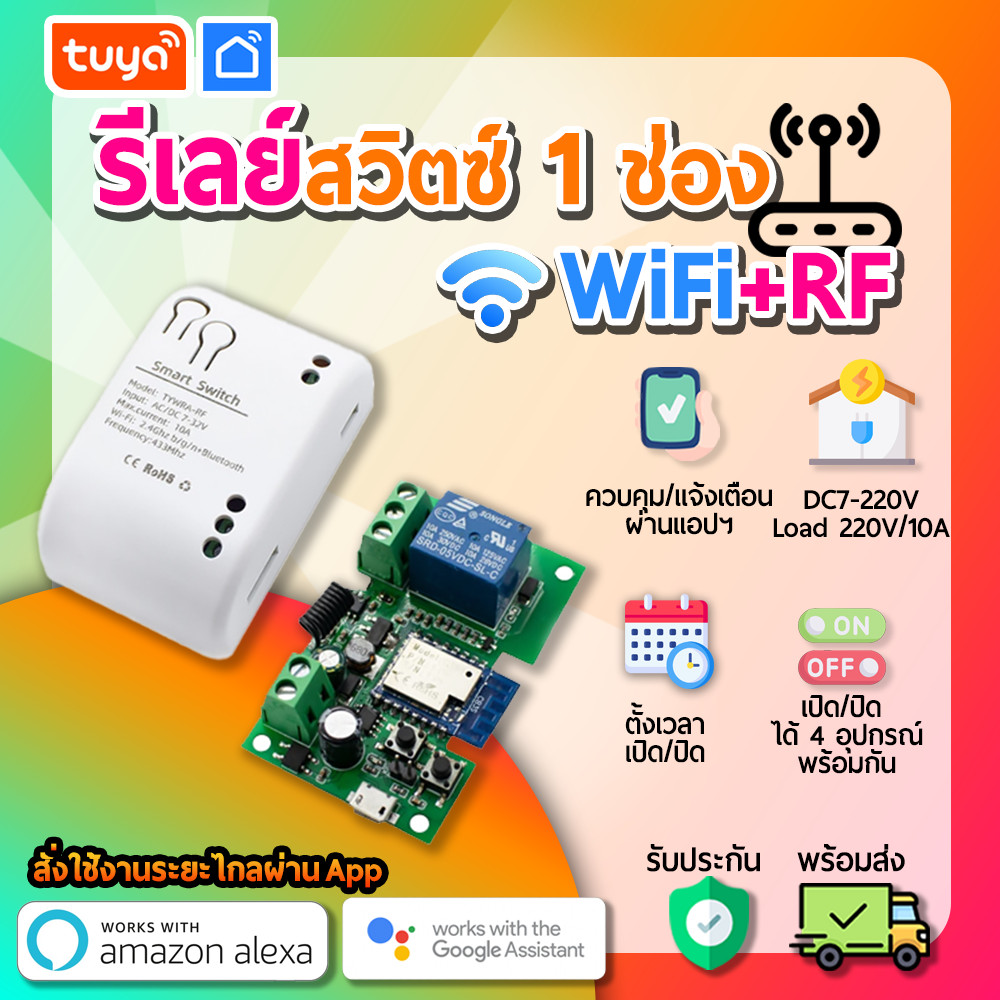 DOPR-RF01AC รีเลย์เปิด/ปิด ประตูอัจริยะ 1 ช่อง WIFI+RF 1CH
