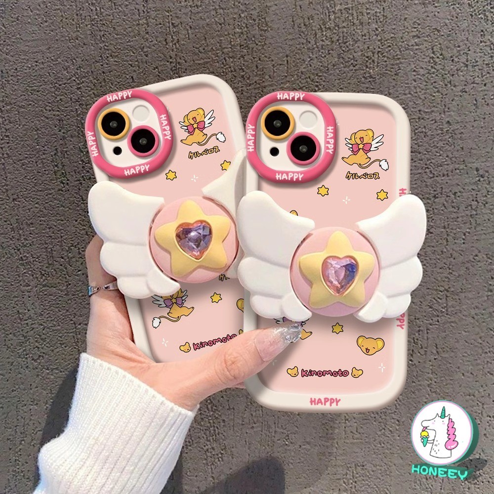 การ์ตูนญี่ปุ่น Card Captor Angel Wings เคสโทรศัพท์สําหรับ IPhone 11 15 Pro Max 13 14 12 Promax XR XS 7Plus 8Plus Girly กันกระแทกกันชนปกหลัง