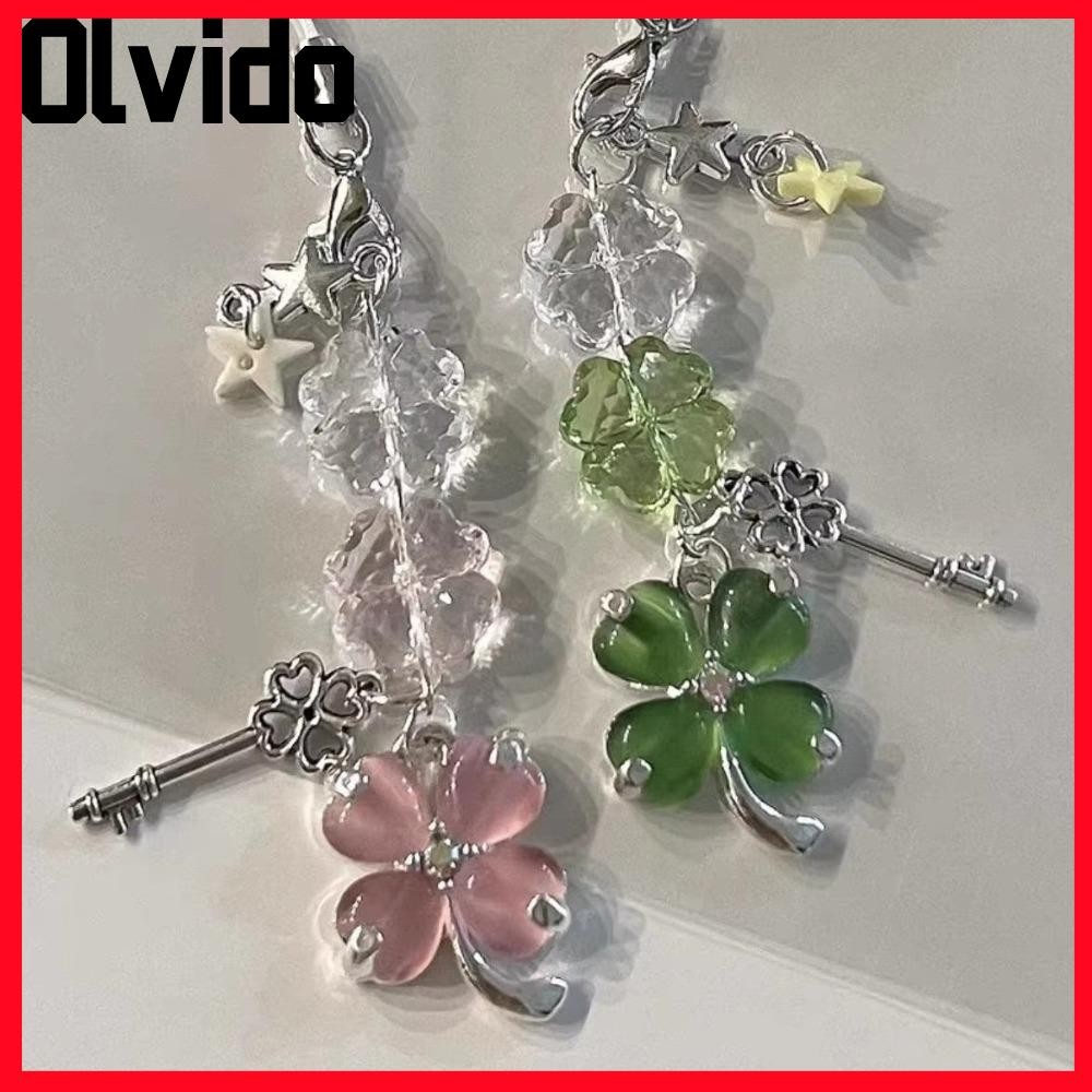 พวงกุญแจ OLVIDO, ของขวัญ Y2K โทรศัพท์ Charms จี้, แฟชั่น Lucky Leaf จี้กระเป๋าน่ารัก