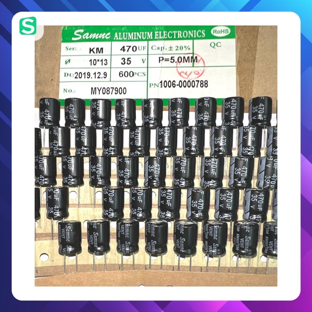 [ 20 ชิ้น ] ของแท้ SAMNC CAPACITOR (35V 100UF, 35V 470UF, 50V 10UF)