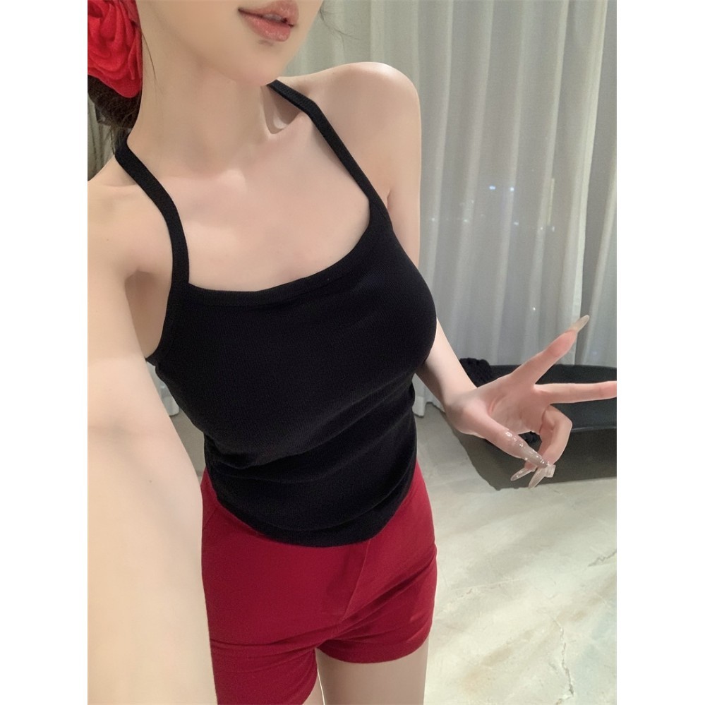 Elves พร้อม เสื้อสายเดี่ยว เสริมฟองน้ำ สีพื้น ดีเทลเว้าหลัง ทรงรัดตัว เสื้อกล้ามผู้หญิง“FY88030″ ราคา ถูกที่สุด ดีลบีเคเค แกลเลอรีภาพที่ 3