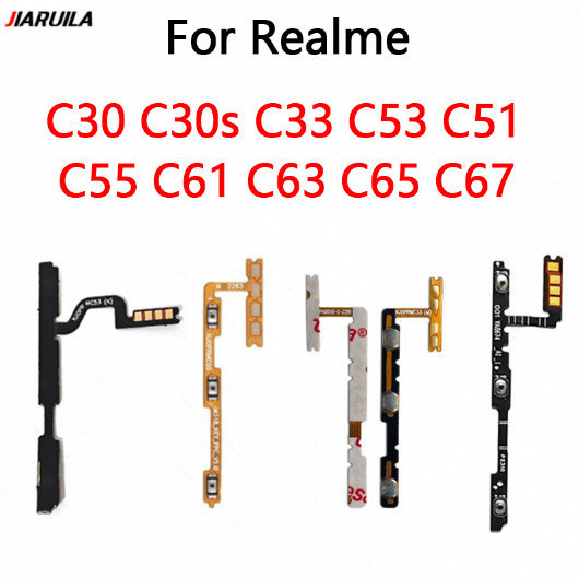 สําหรับ Realme C30 C30s C33 C53 C51 C55 C61 C63 C65 C67 แพรปุ่มสวิตปิดเปิด ปุ่มเปิดปิด ปุ่มเปิดเสียง ชิ้นส่วนทดแทน