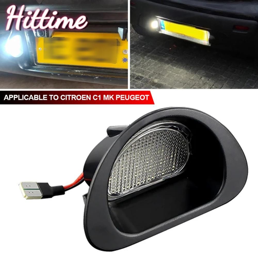 HITTIME รถ LED ป้ายทะเบียนจํานวนแผ่นโคมไฟสําหรับ Peugeot 107 05-14 Canbus สําหรับ Citroen C1 MK I 05