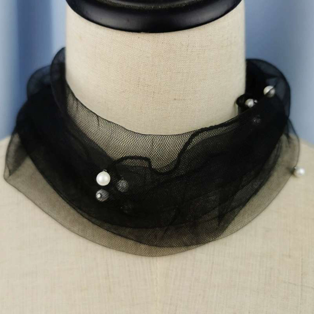 ผ้าพันคอ organza ยืดหยุ่น ลายตาข่ายและริบบิ้น ขนาดเล็ก สไตล์เรียบร้อยและสง่า ราคา ถูกที่สุด ดีลบีเคเค แกลเลอรีภาพที่ 7