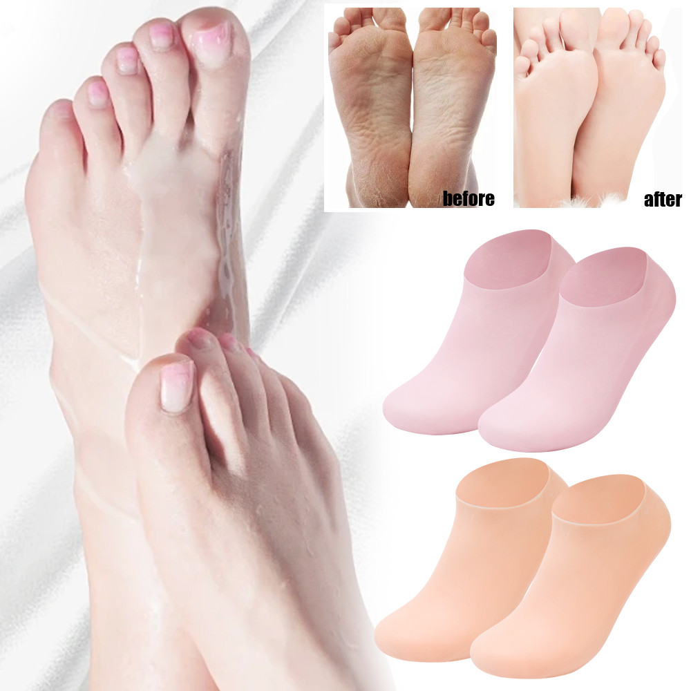 ปลอกสวมเท้าให้ความชุ่มชื้นอเนกประสงค์-ถุงเท้าซิลิโคนให้ความชุ่มชื้นยืดหยุ่นพร้อมการออกแบบกันลื่นสําหรับเท้าแตกแห้ง