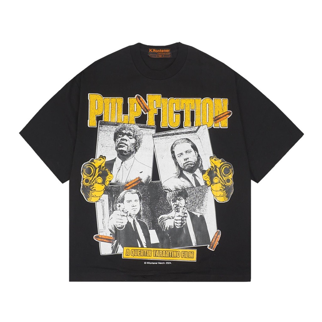 (TOP) KONTIER 90s MOVIES "PULP FICTION" OVERSIZE TSHIRT สีดํา