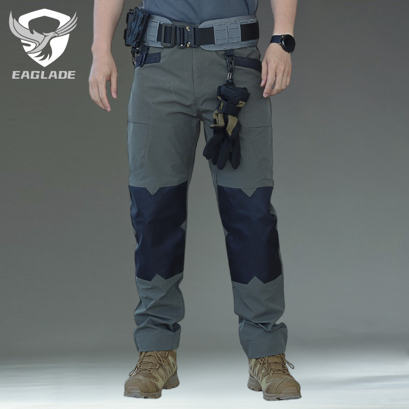 กางเกงคาร์โก้กันน้ําทนทานสำหรับผู้ชาย สีเทา