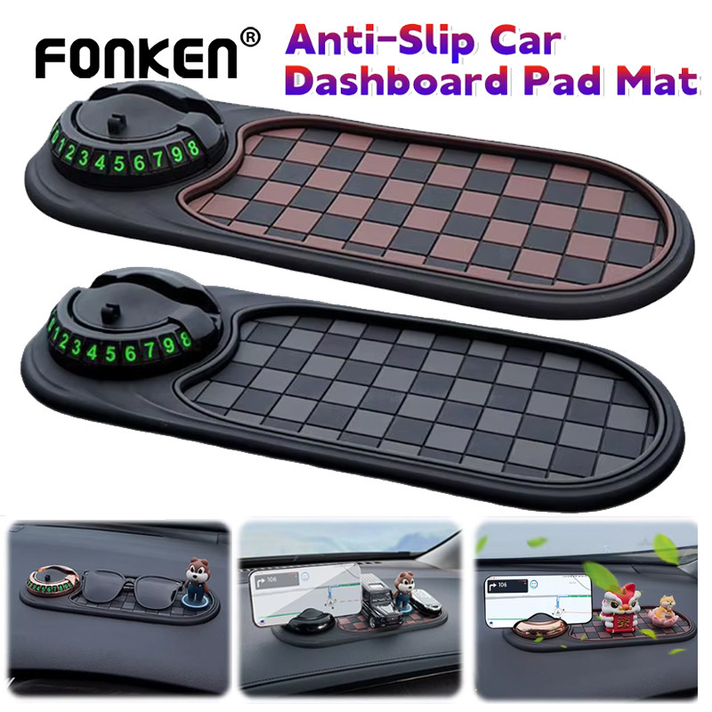 Fonken รถ Anti Slip Dashboard Mat ผู้ถือโทรศัพท์ 360 องศาหมุนกาว Mat Dashboard สําหรับคีย์โทรศัพท์ G