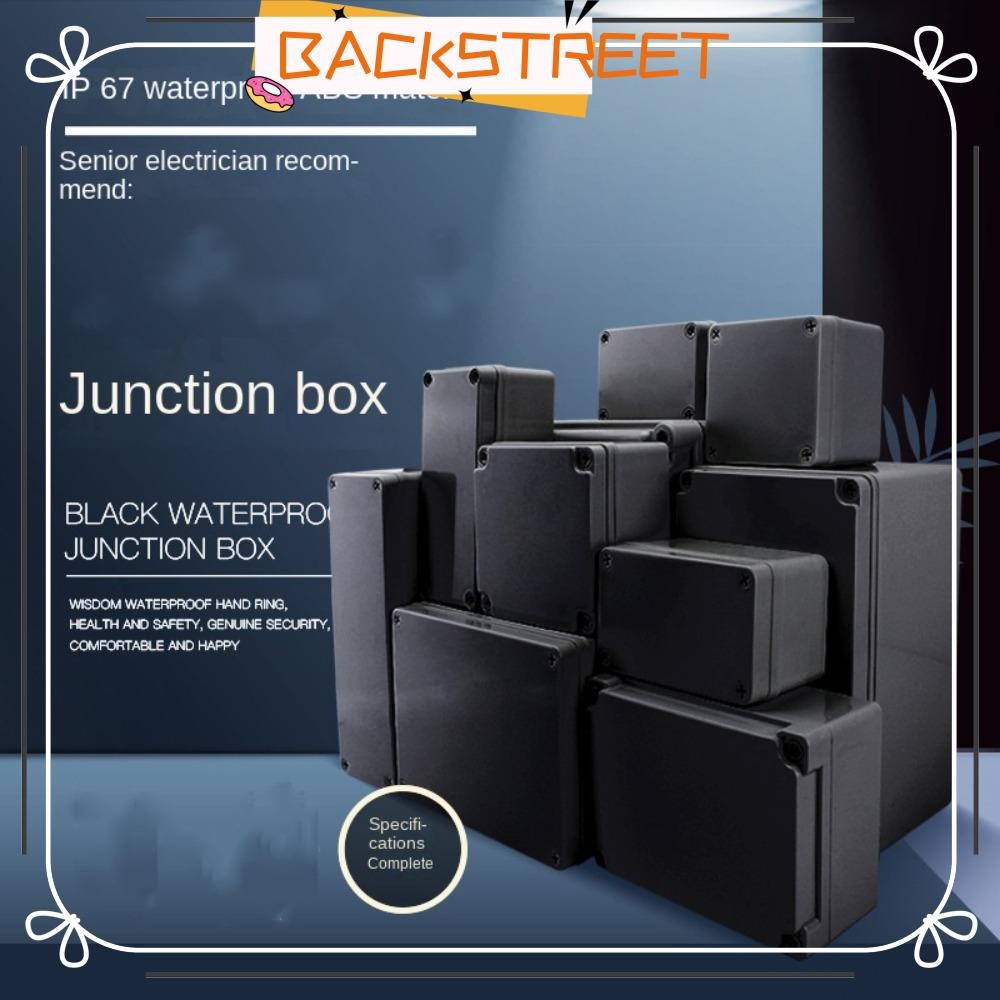 BACKSTAGE Junction Box, IP67 Waterproof Black Box, Professional Dust ABS Plastic Electronic Project 