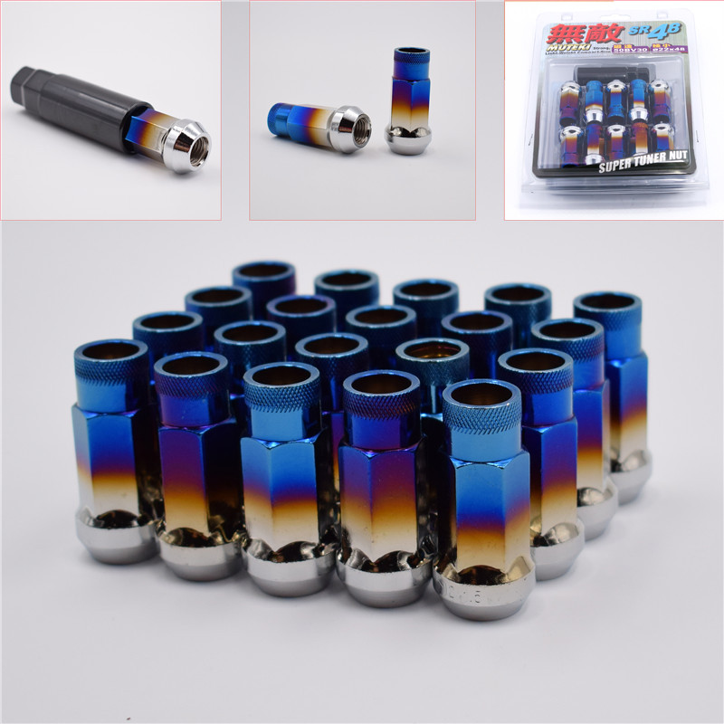 Muteki SR48 เหล็กขยายเปิดรถแข่งขอบล้อ Lug Nuts 20 ชิ้น/เซ็ต