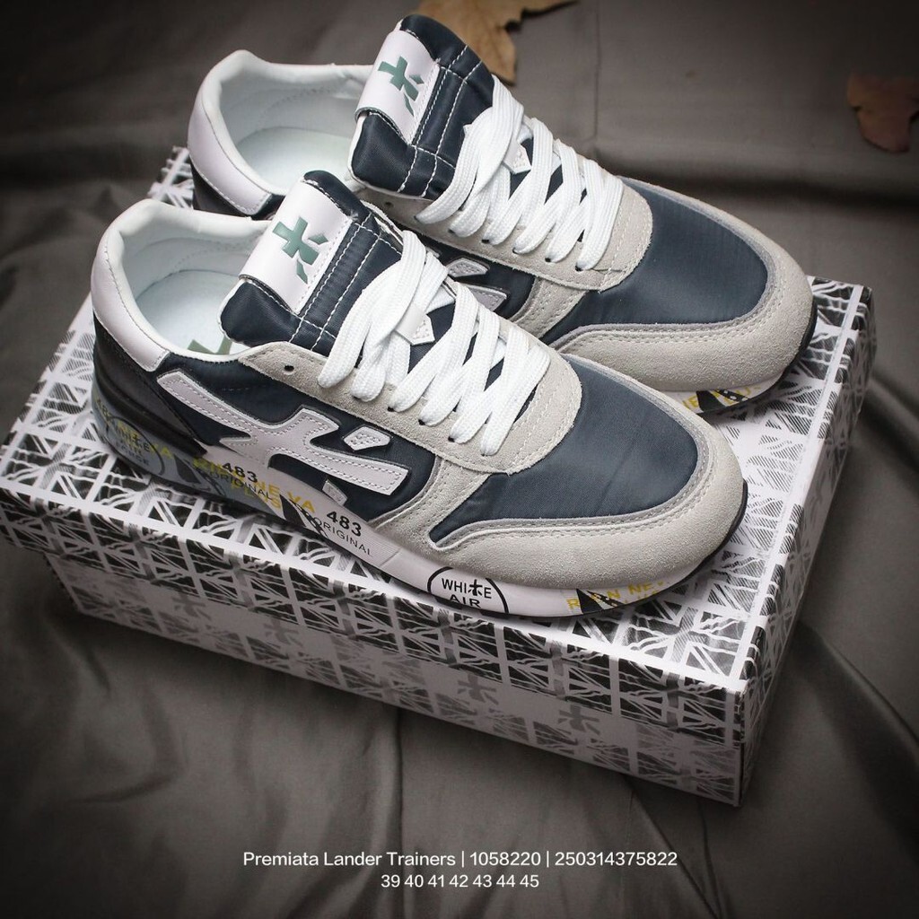 Premiata Lander Trainers Lander Series Low-Top Retro All-Match Casual Training รองเท้าผ้าใบ