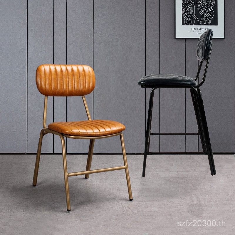 ครัวเรือน Wrought Iron ร้านอาหารเก้าอี้รับประทานอาหารอุตสาหกรรมสไตล์พนักพิง Nordic Stackable LOFT หน