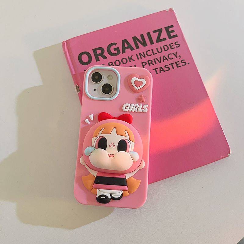 Funny Pink Kweichow Moutai Policewoman Bracket Shell Suitable for Iphone12pro Phone Case Apple 11/13