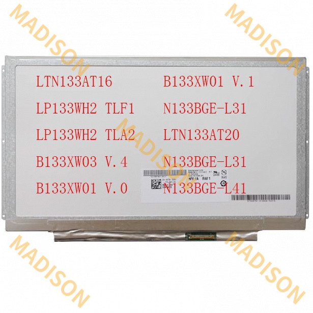 จอแสดงผล LCD LED ขนาด 13.3 นิ้ว 40 พิน ltn133at16 lp133wh2 tlf1 tla2 b133xw03 v.4 b133xw01 v.0 v.1 N