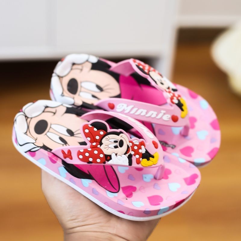 รองเท้าฟลิปฟลอปก์ลายการ์ตูนKT CatและMickey Mouseสำหรับเด็กชายฤดูร้อน น้ำหนักเบานุ่มสบาย