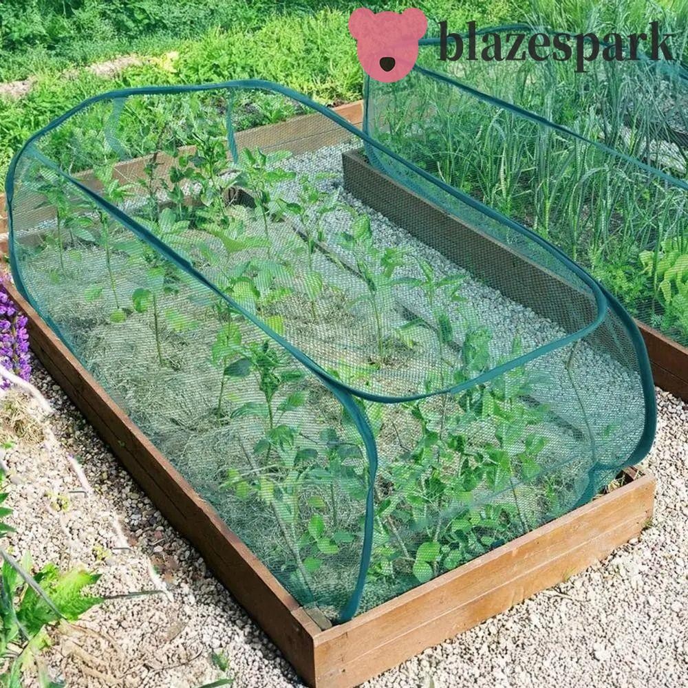 BLAZESPARK สวนแถวครอบคลุม, ยกเตียงด้วย Ground Stakes ปลูกป้องกันตาข่าย, Reusable พับนกควบคุมสวน Trellis ตาข่ายสวนผัก