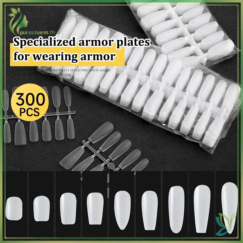 [ความงาม] 300 ชิ้น/ถุงเล็บปลอมเคล็ดลับ Matte Coverage โปร่งใสเล็บปลอมเคล็ดลับเล็บเจล Extension Diy ฝึกเล็บเครื่องมือ {ขาย}