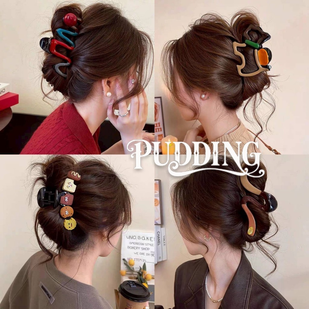 PUDDING พร้อมส่ง กิ๊ปหนีบผม ลายแฟชั่น สไตล์มินิมอล ใส่สบาย น่ารัก-VO-35/VO-36/VO-37/VO-38