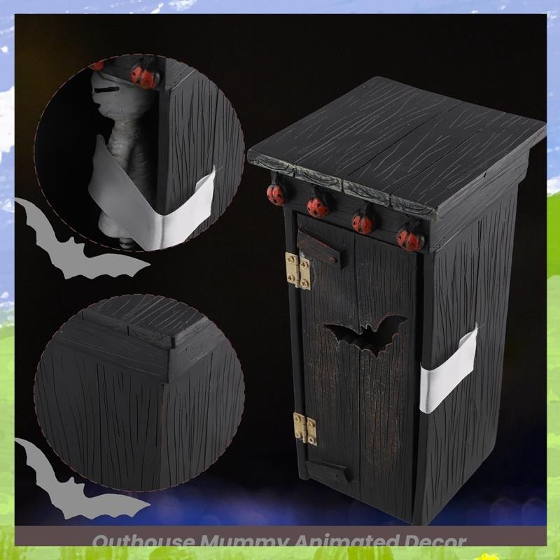 Outhouse Mummy Animated Decor, Animated Talking Stunting Mummy Outhouse, Mummy Toilet ภายนอกฮาโลวีน