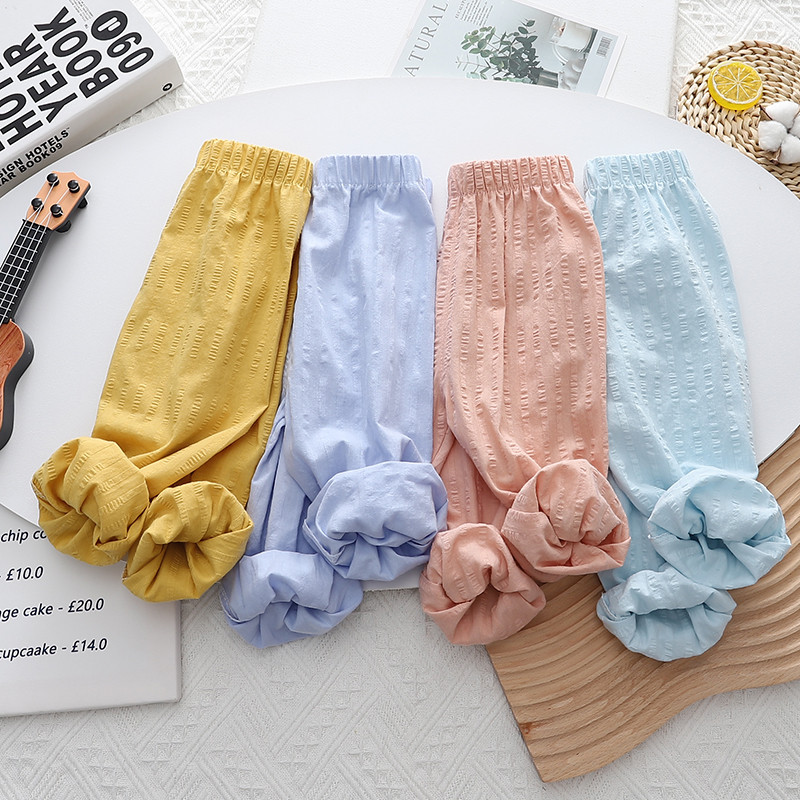 กางเกงขายาวเด็กชาย-หญิง เนื้อผ้าฝ้ายแท้100% ระบายอากาศดี ใส่สบายไม่อับชื้น กันยุงได้จริง ลายการ์ตูนน่ารัก ขากว้าง ใส่ไปโรงเรียนหรือเล่นนอกบ้าน สำหรับ 1-8 ขวบ แฟชั่นเด็กอนุบาล ซักง่าย ไม่ยับ สวมใส่สบายทุกวัน