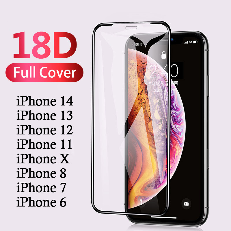 18D Hardกระจกนิรภัยป้องกันหน้าจอฟิล์มสําหรับiPhone 16 15 14 13 12 11 Pro Max Mini XR XS Max 8 7 6 6S