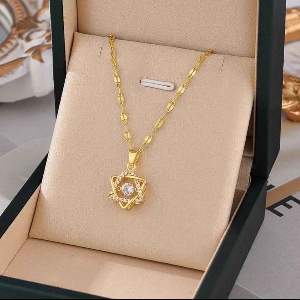 สร้อยคอเหล็กไทเทเนียมแบบ Hexagram Agile ดีไซน์หรูหราสำหรับทั้งผู้ชายและผู้หญิง