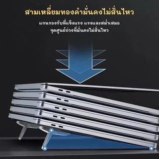 ขาตั้งแล็ปท็อปพลาสติกแบบพับได้ แผ่นกันลื่น 1 คู่ ดีไซน์ช่วยระบายความร้อนอย่างมีประสิทธิภาพ C045