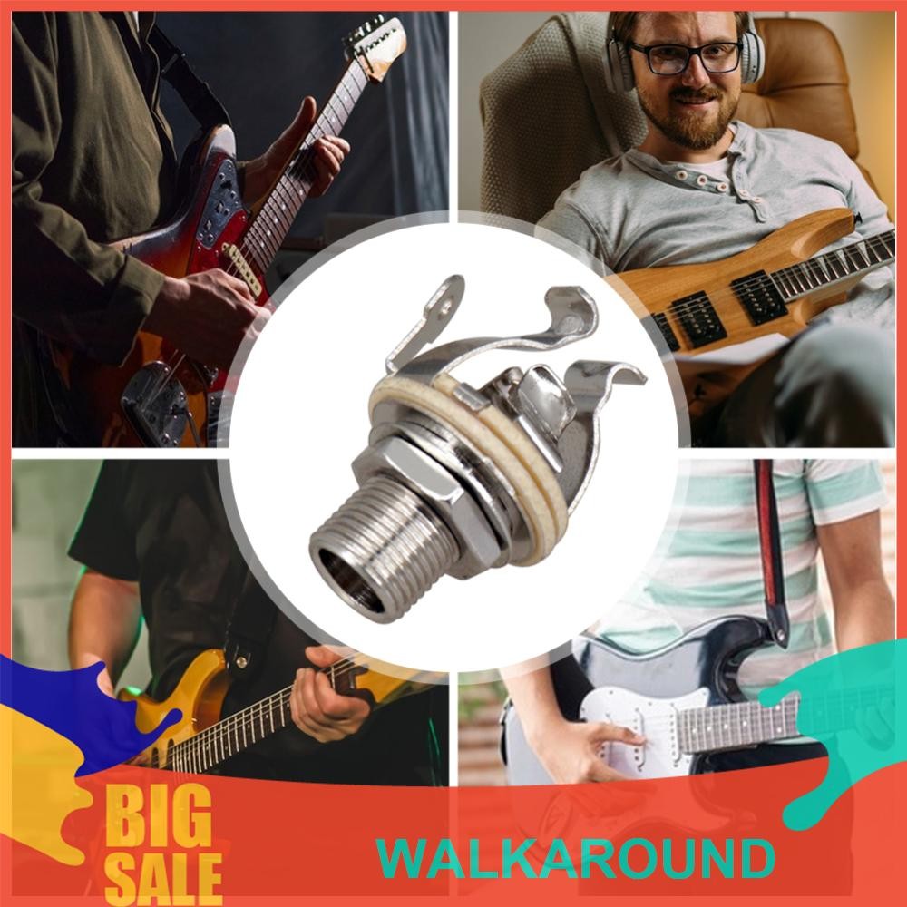 2 ชิ้น 1/4 นิ้ว 6.35 มิลลิเมตรกีตาร์ Pickup Output Jack กีตาร์ Mono Jack Socket Mono Output Jack สํา