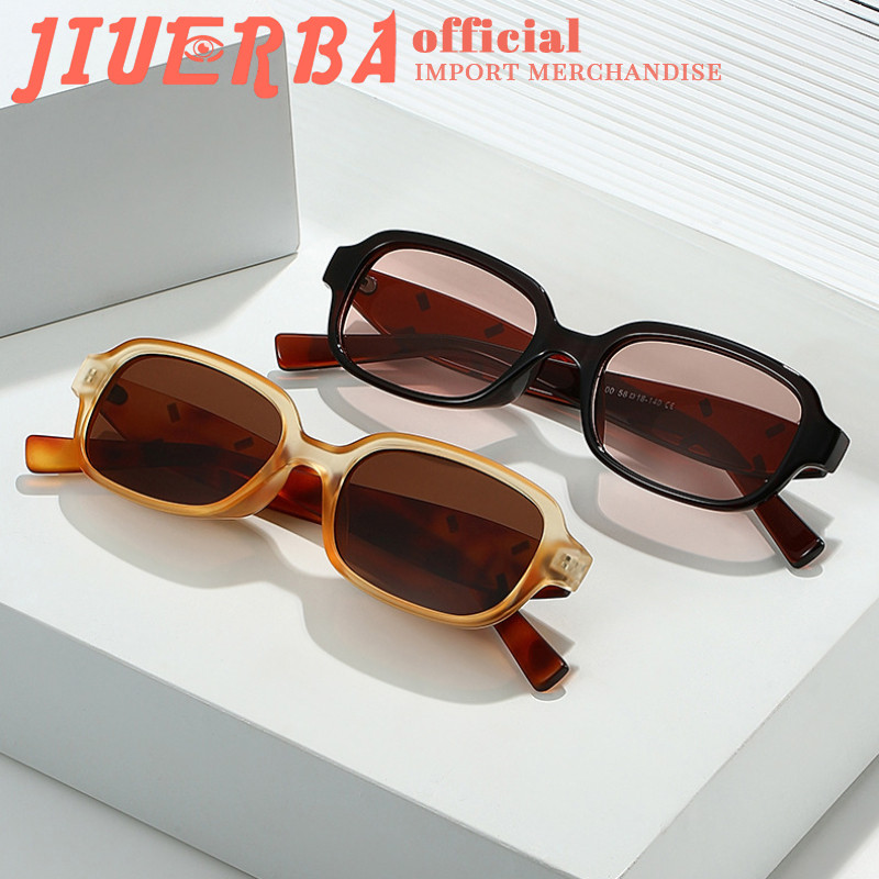 JIUERBA Retro Outdoor Square Small Frame UV Protection Women Glasses