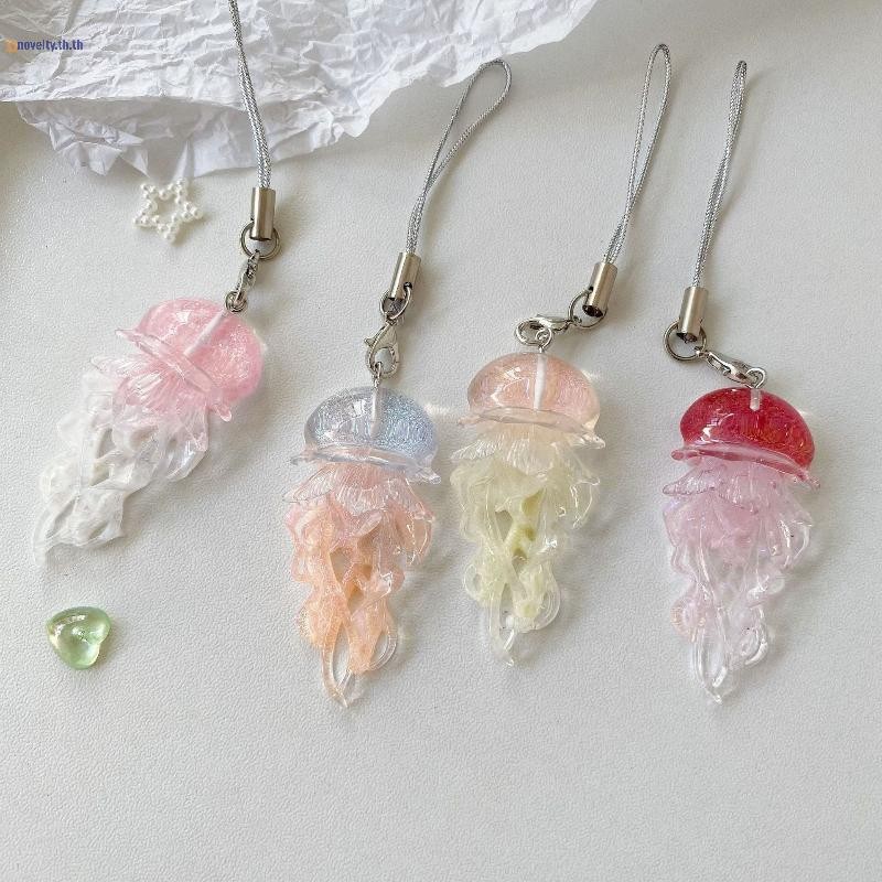 NLY Creative Jelly สีแมงกะพรุน Charm พวงกุญแจ Y2K เครื่องประดับตกแต่งสำหรับกระเป๋าและรถยนต์ ของขวัญพิเศษ