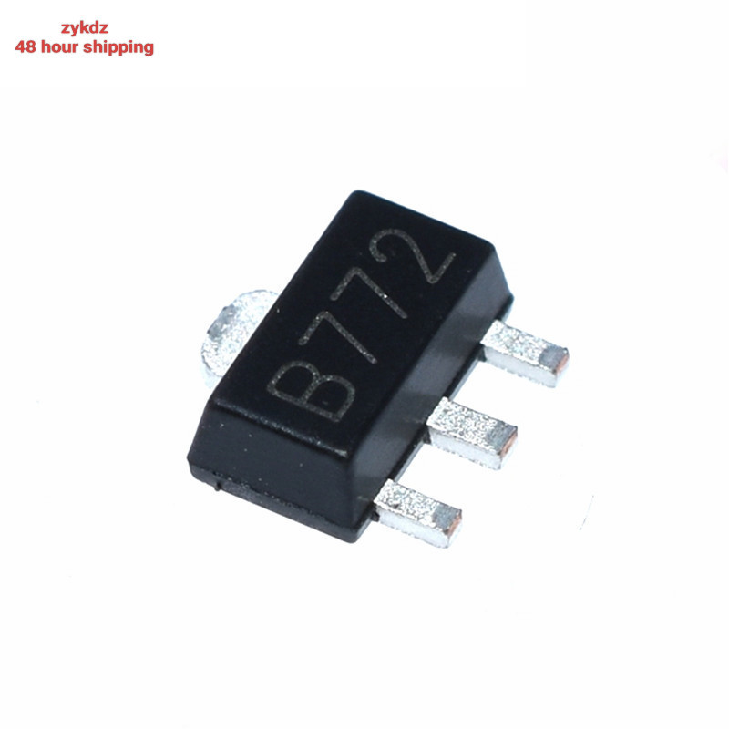 100PCS 2SB772 B772 D882 2SD882 SMD PNP MEDIUM POWER ทรานซิสเตอร์ SOT-89